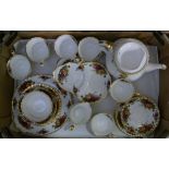 Royal Albert Old Country Rose patterned Tea Set: with teapot,