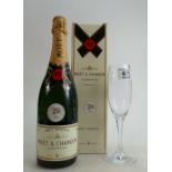 JCB Commemorative Boxed Moet Chandon Champagne: together with matching flute(2)