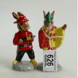 Royal Doulton bunnykins figures: Minstrel DB211 and Fireman DB183,both limited edition boxed,