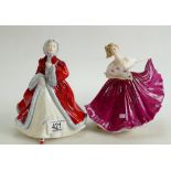 Royal Doulton Lady figures: Elaine HN3741 and Rachel HN2936(2)