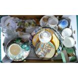 A mixed collection of items to include: Oriental theme Bowl & Plate, Ceramic bird figures,