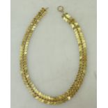 Gold neckchain 18.5g 39cm: Gold coloured metal neck chain, tested as 9ct gold, 18.5g, 39cm.