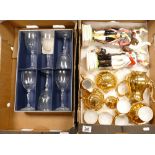 A mixed collection of items to include: Boreuther gilded coffee set,