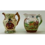 Wedgwood John Peel jug: together with a Crown Devon John Peel musical jug (2)