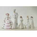 A collection of lady figures to include: Royal Doulton With Love HN3393,