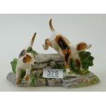 Booth Derby figure of two Foxhounds: Booth Derby figure of two Foxhounds