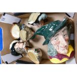 A collection of Royal Doulton character jugs to include: large Pied Piper D6403, small D'artagnan,