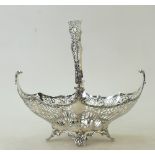 Silver pierced bread basket: Silver pierced bread basket London 1921,