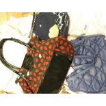 Three Lulu guinness hand bags: large eyelet Annabell bag ( with original tag inside),
