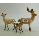 Beswick Stag 981: together with Doe 999 and Fawn 1000 (3)