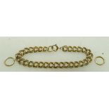 9ct gold bracelet: 11.6 grams and 2 x 18ct jump rings, 1.5 grams.