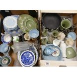 A mixed collection of Wedgwood items to include: large footed Basalt Fruit bowl, Blue Jasper,