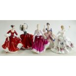 Royal Doulton Lady Figures: Karen HN2388, Stephanie HN2811, Sirley HN2702,