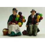 Royal Doulton character figures: Royal Doulton figures Balloon Man HN1954 and The Old Balloon