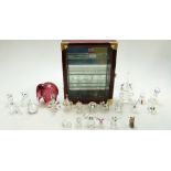 Collection of Glass miniature Animal figures: Wedgwood pink elephant paperweight etc,