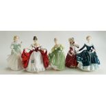 Royal Doulton Lady Figures: Sara HN2265, Grace HN3699, Fair Lady HN2193,