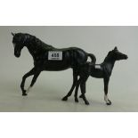 Beswick Black Beauty and Foal: model 2466 and 2539