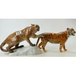 Beswick Puma on Rock 1702: together with large Tiger 2096(2)