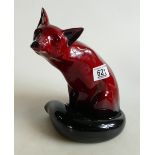 Royal Doulton Flambe model of a seated fox: Seated Fox height 23.5cm.
