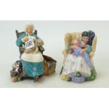 Royal Doulton figures:Sweet Dreams HN2380 and Nanny HN2221.