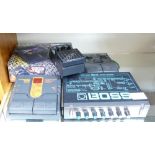 A Group of Electric Guitar Pedals to include: Boss RDD-10 Digital Delay, Zoom 506 Bass & 505II,