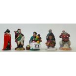 Royal Doulton small character figures: Guy Fawkes HN3271, Old Balloon Seller HN2129,