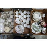 A mixed collection of items to include: Royal Grafton floral part tea set, similar ironstone items,