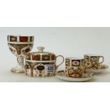 A collection of Royal Crown Derby items to include: Coffee cans & saucers,