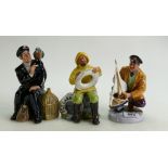 Royal Doulton Character Figures: Sailors Holiday HN2442, Shore Leave HN2254 and A Boatman HN2417,