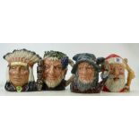 Royal Doulton large character jugs: Royal Doulton large character jugs comprising Santa Claus,