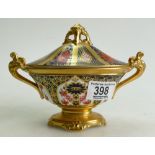 Royal Crown Derby Imari 1128 lidded sugar bowl: re stuck repair noted to lid