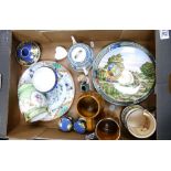 A mixed collection of items to include: Noritaki Vases, Footed Bowls, lidded pots,