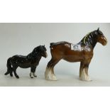 Beswick 818 Shire Horse: together with Shetland Pony(2)