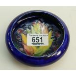 Moorcroft round dish: Moorcroft 1950s round decorated in the leaf and berry design.