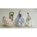 Royal Doulton figure including: Blossom Time HN4045( foot restuck), Susan HN4532 and Carol HN2961,