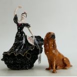 Coalport large figure Flamenco & Coalport seated setter dog: