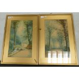 A Connelly pair of watercolours Stoke on Trent: A Connelly pair of watercolours titled Trentham