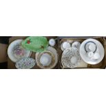A mixed collection of items to include: Minton Haddon Hall patterned items decorative wall plates,