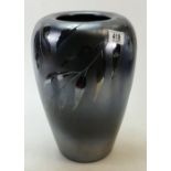 A large poole pottery black glazed vase: in the Zen design.