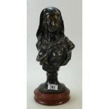 Large old bronze classical bust: Large old bronze classical bust