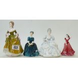 Coalport Lady figures: Poppy Ball, Josephine,