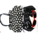 Two Lulu Guinness bags: Mid Romilly ( with original tag inside) and Black sunglasses doll face.