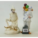 Royal Doulton character figure Balloon Clown HN2877: together with Rumpelstiltskin HN3025 (staff un