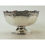 Silver rose bowl by Walker & Hall: Silver rose bowl by Walker & Hall, weight 648g,