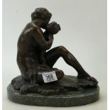 A large heavy bronze figure of Mother & Child: A large heavy bronze figure of Mother & Child