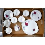 Royal Albert Sweet Romance Teaset: Full 21 piece teaset. Cups, saucers, cake tray, etc.