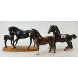 A collection of Beswick horses to include: Black Beauty & Foal 2536,