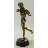 Large Brass figure of an Oriental Fighter: Large Brass figure of an Oriental Fighter