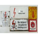 Vintage East European enamel and Metal Signs: (5)