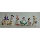 A collection of small Royal Doulton child figures to include: Daddy's Girl, Dinky Doo, Sunday Best,